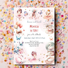 Tanz und niedliche Ballerina Ballett Kind Geburtst Einladung