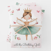 Tanz und niedliche Ballerina Ballett Kind Geburtst Geschenkpapier Set (Beispiel)