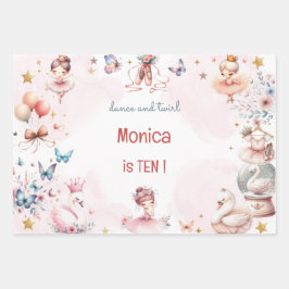 Tanz und niedliche Ballerina Ballett Kind Geburtst Geschenkpapier Set