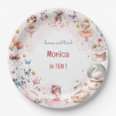 Tanz und niedliche Ballerina Ballett Kind Geburtst Pappteller (Vorderseite)