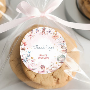 Tanz und niedliche Ballerina Ballett Kind Geburtst Runder Aufkleber