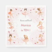 Tanz und niedliche Ballerina Ballett Kind Geburtst Serviette (Vorderseite)