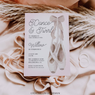 Tanz und Twirl Ballerina Geburtstagsparty Einladung