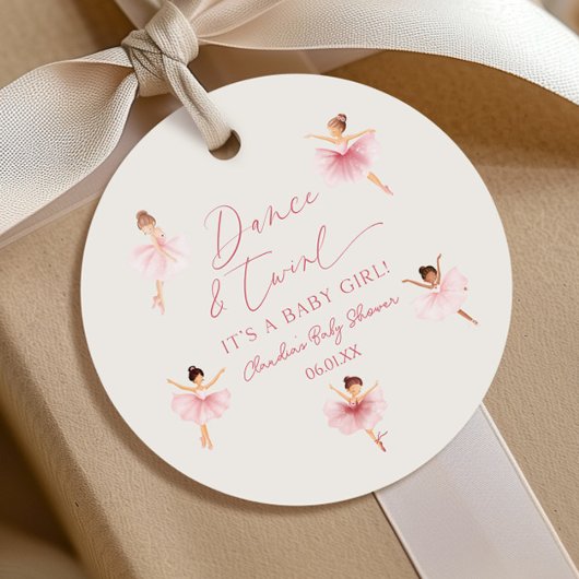 Tanz und Twirl Ballerina Pink Ballett Babydusche Geschenkanhänger