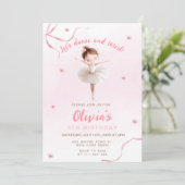 Tanz und Twirl Kleine Ballerina Girl Geburtstag Einladung (Stehend Vorderseite)