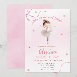 Tanz und Twirl Kleine Ballerina Girl Geburtstag Einladung