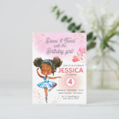 Tanz und Twirl Pink Ballett Mädchen Geburtstag Postkarte (Stehend Vorderseite)