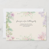 Tanz und wirbelnde Ballerina Aquarellfarbe Geburts Einladung (Rückseite)