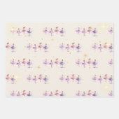 Tanz und wirbelnde Ballerina Aquarellfarbe Geburts Geschenkpapier Set (Vorderseite 2)