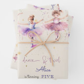 Tanz und wirbelnde Ballerina Aquarellfarbe Geburts Geschenkpapier Set (Beispiel)