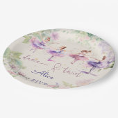 Tanz und wirbelnde Ballerina Aquarellfarbe Geburts Pappteller (Schrägansicht)