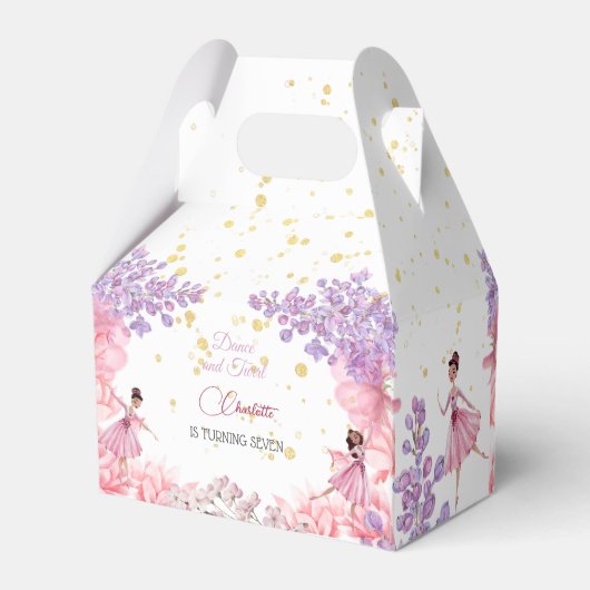 Tanz und wirbelnde Ballerina Geburtstag Geschenkschachtel (Rückseite)