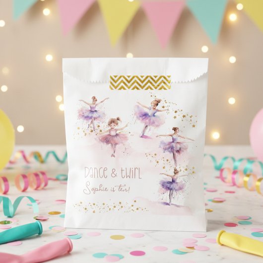 Tanz und wirbelnde Ballerina Geburtstag Geschenktütchen