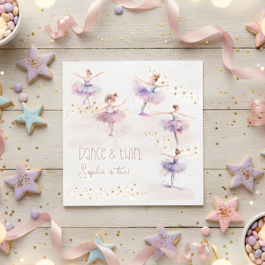 Tanz und wirbelnde Ballerina Geburtstag Serviette