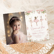 Tanz und wirbelnde Ballerina magisches Foto Geburt Einladung