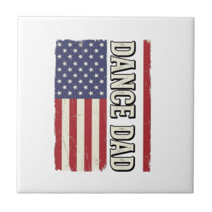 Tanz-Vater-Patriotisches Vintage-Flag-Shirt-Design Fliese