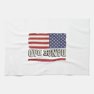 Tanz-Vater-Patriotisches-vintage-Flag-Shirt-Design Geschirrtuch