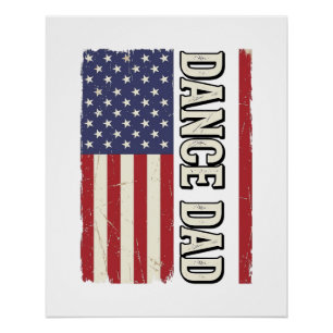 Tanz-Vater-Patriotisches Vintage-Flag-Shirt-Design Poster