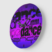 Tanz; Vibranly Blue und Magenta Große Wanduhr (Winkel)