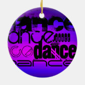 Tanz; Vibranly Blue und Magenta Keramik Ornament (Hinten)