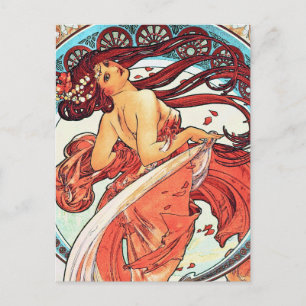 Tanz - Vintage Art Nouveau von Mucha Postkarte