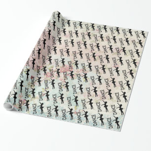Tanz - Vintage-Ballerina-Silhouette-Muster Geschenkpapier