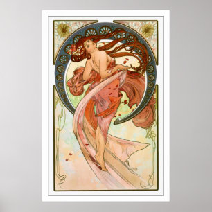 Tanz - Vintage Kunst Nouveau durch Alphonse Mucha Poster