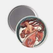 Tanz von Alfons Mucha 1898 Magnet (Vorderseite/Rückseite)