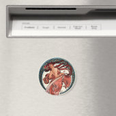 Tanz von Alfons Mucha 1898 Magnet (In Situ (Geschirrspüler))