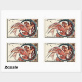 Tanz von Alfons Mucha 1898 Rechteckiger Aufkleber (Blatt)