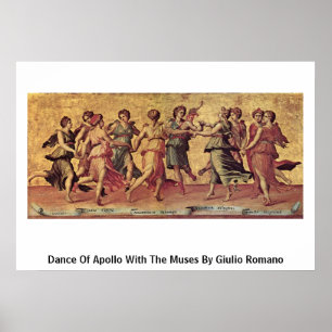 Tanz von Apollo mit den Musen durch Giulio Romano Poster