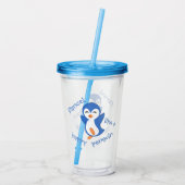 "Tanz wie ein glücklicher Pinguin " Acryltrinkbecher (Rückseite)