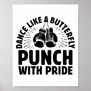 Tanz wie ein Schmetterlingstich mit Stolz-Boxer-Sp Poster