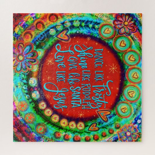 Tanz wie Frosty Quote Festivals farbenfrohe Jigsaw Puzzle (Horizontal)