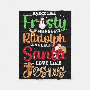 Tanz wie Frosty Shine Rudolph geben Santa Liebe Je Fleecedecke
