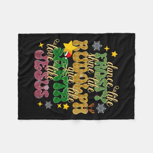 Tanz wie Frosty Shine wie Rudolph Liebe wie Jes Fleecedecke (Vorderseite (Horizontal))