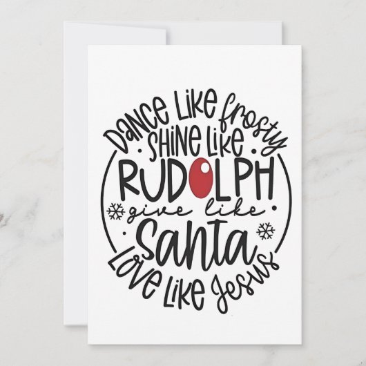 Tanz wie Frosty Shine wie Rudolph Weihnachten Ankündigung (Vorderseite)