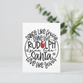 Tanz wie Frosty Shine wie Rudolph Weihnachten Ankündigungspostkarte (Stehend Vorderseite)