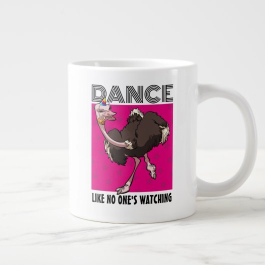 Tanz wie niemand, der den lustigen Cartoon Strauß  Jumbo-Tasse (Rechts)