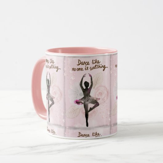Tanz wie niemand passt rosa Tasse der Ballerina (Vorderseite Links)