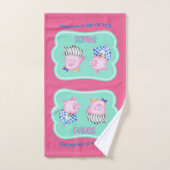 Tanz wie niemand sieht glückliche tanzende Schwein Badhandtuch Set (Handtuch)