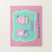 Tanz wie niemand sieht glückliche tanzende Schwein Puzzle (Vertikal)