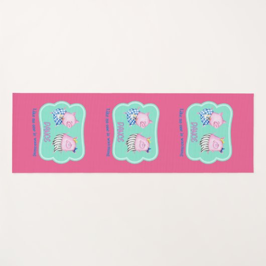 Tanz wie niemand sieht glückliche tanzende Schwein Yogamatte (Vorderseite (Horizontal))