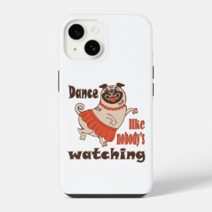 Tanz wie niemand sieht gürteligen Mops Hund zu iPhone 14 Hülle