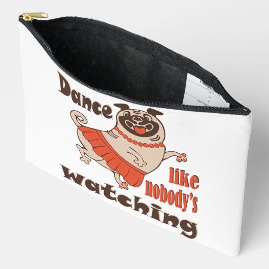 Tanz wie niemand sieht gürteligen Mops Hund zu Zubehörtasche (Offen)