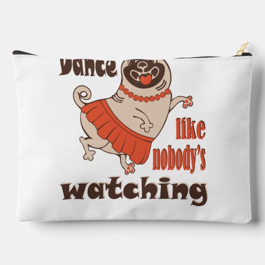 Tanz wie niemand sieht gürteligen Mops Hund zu Zubehörtasche (Rückseite)