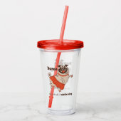 Tanz wie niemand sieht Mops Girl zu Acryltrinkbecher (Rückseite)