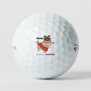 Tanz wie niemand sieht Mops Girl zu Golfball