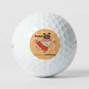 Tanz wie niemand sieht Mops Girl zu Golfball