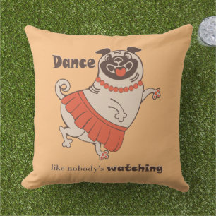 Tanz wie niemand sieht Mops Girl zu Kissen